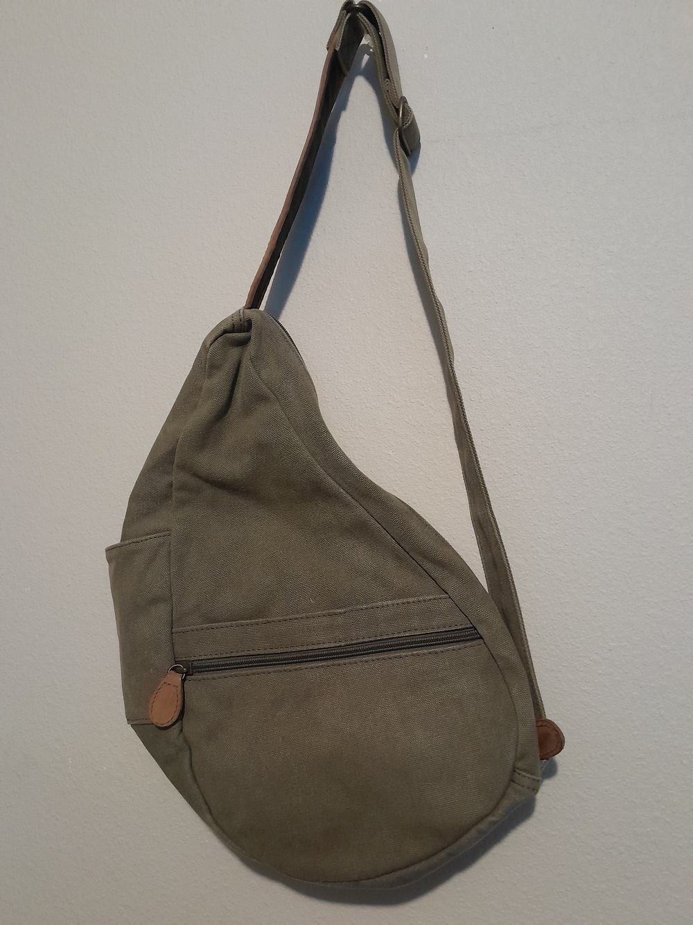 L.L. Bean Olive Green Canvas Men’s Crossbody / Shoulder Bag - Picture 5 of 9
